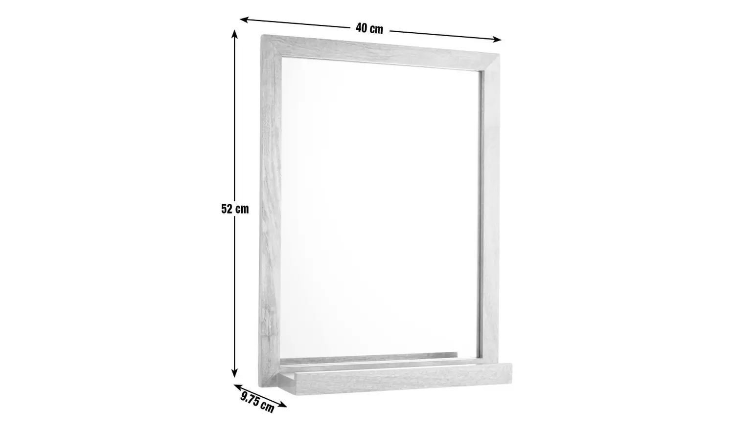 Habitat Mango Wood Bathroom Mirror with Shelf - 52x40cm