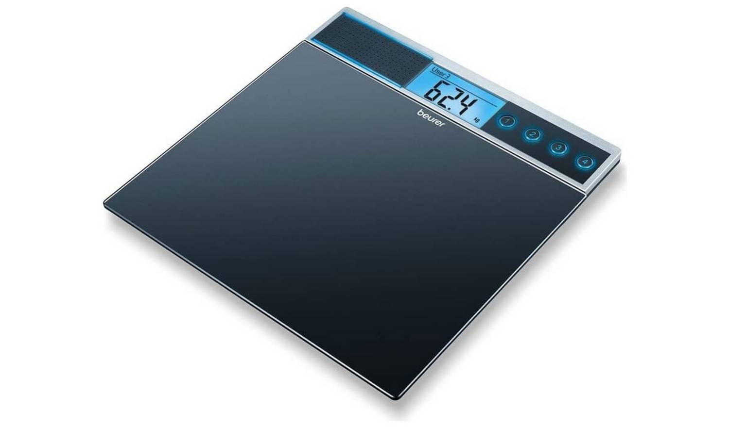 Beurer GS39 Talking Glass Digital Bathroom Scales - Silver