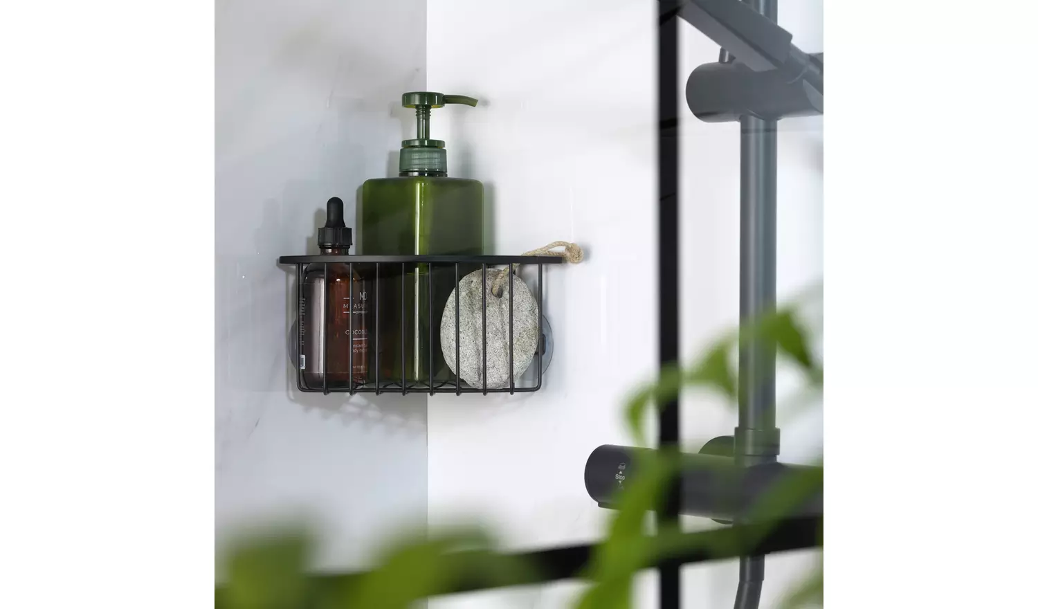 Argos Home Corner Shower Storage Basket - Black