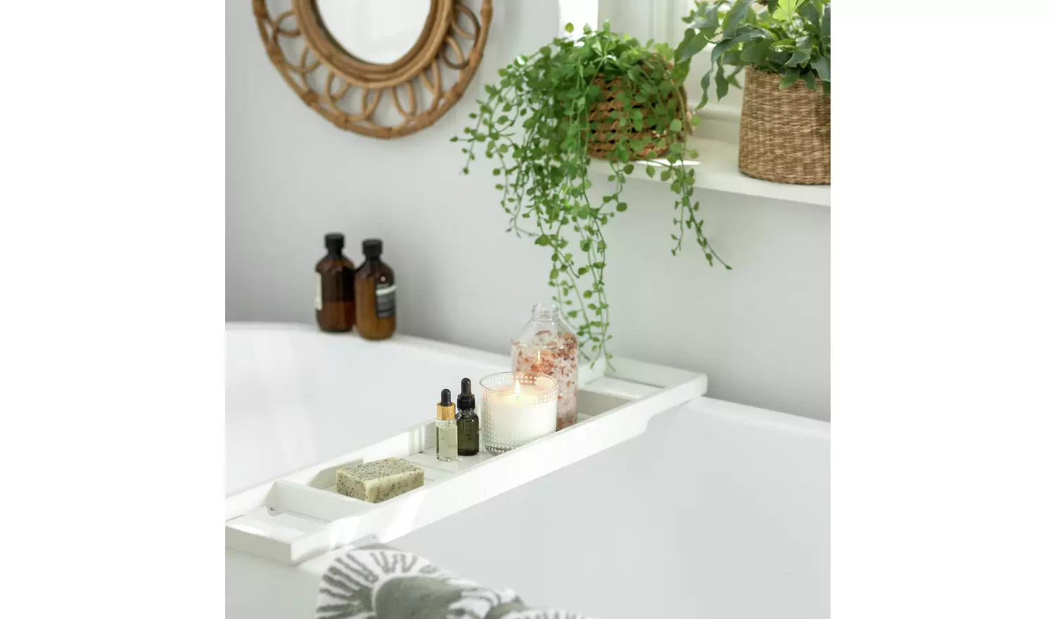 Habitat Bamboo Bath Bridge - White