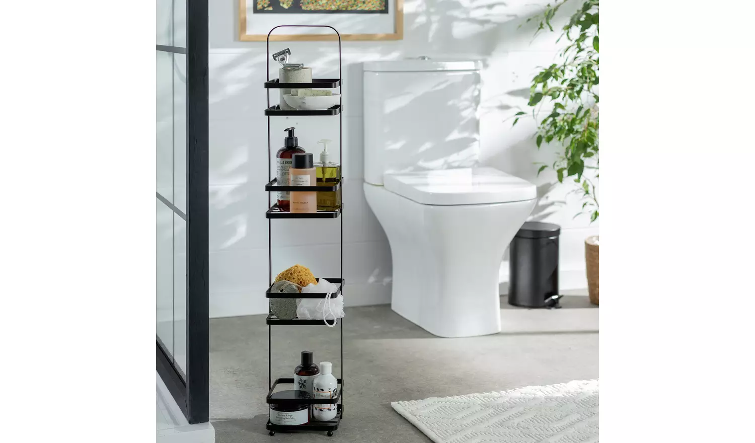 Argos Home 4 Tier Slim Black Caddy - Black