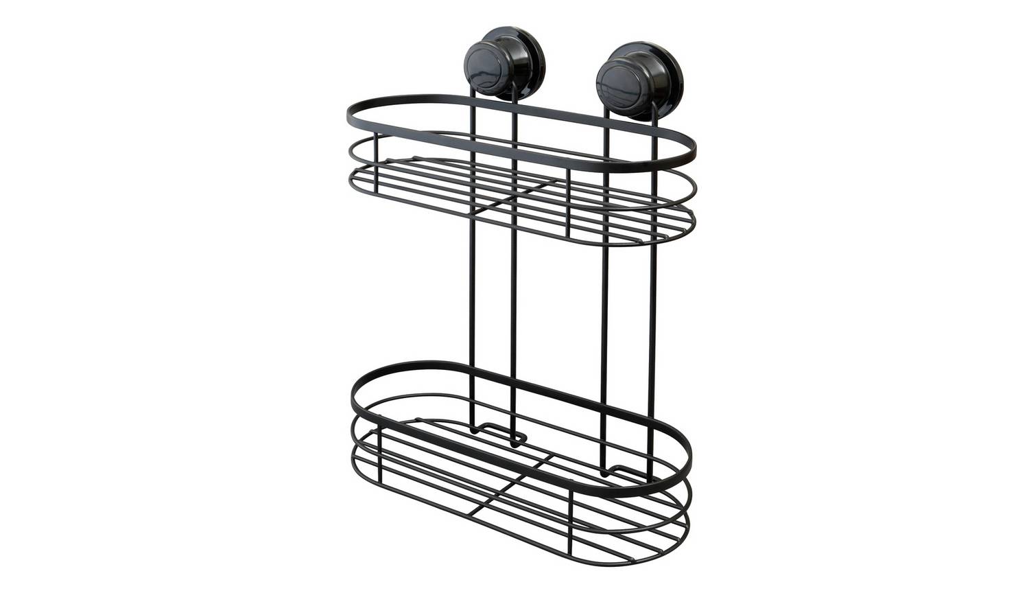 Argos Home Suction Cup Wire 2 Tier Shower Caddy – Black