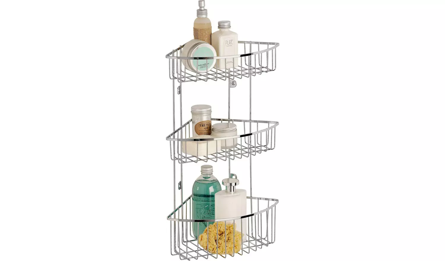 Argos Home 3 Tier Wall Mounted Chrome Shower Caddy