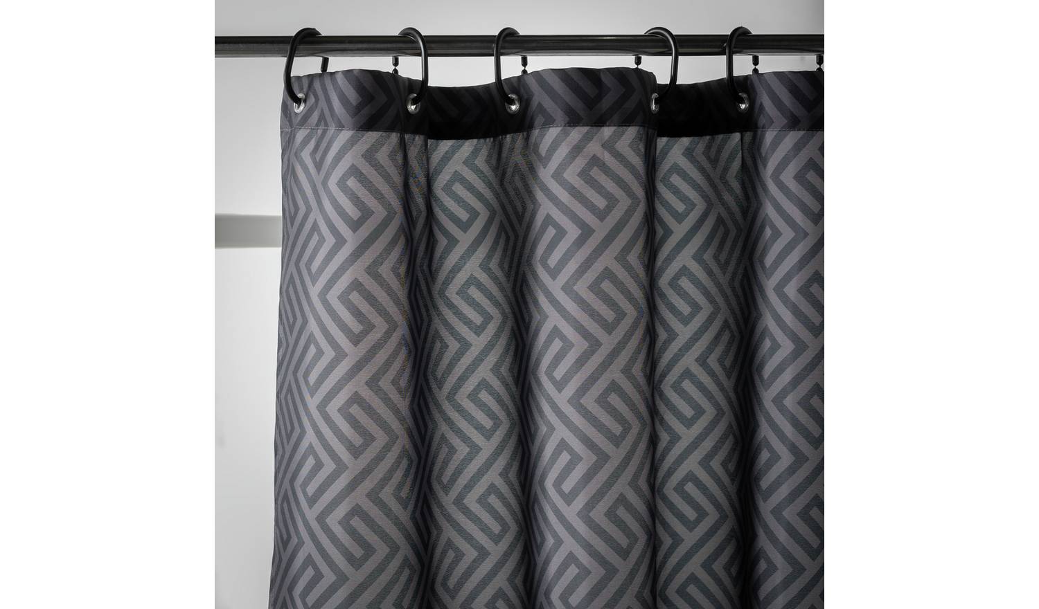 Argos Home Weave Shower Curtain - Black