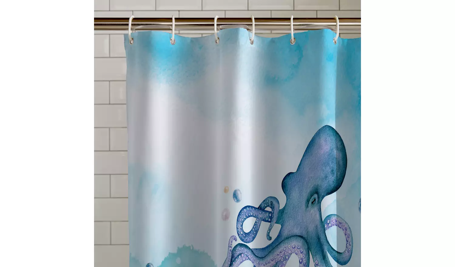 Catherine Lansfield Octopus Shower Curtain - Blue