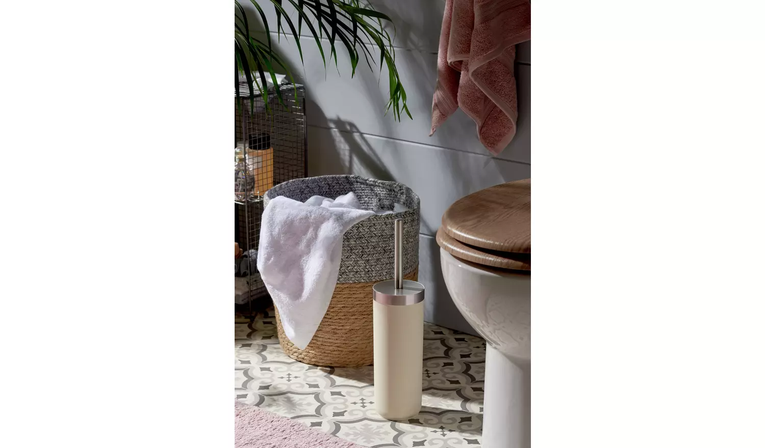 Habitat Toilet Brush - Cream and Silver