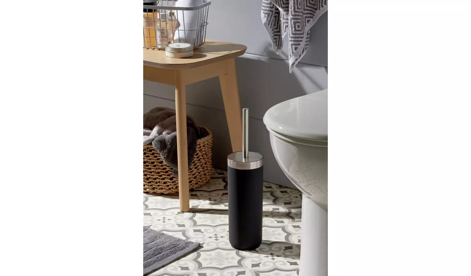 Habitat Toilet Brush - Black and Silver