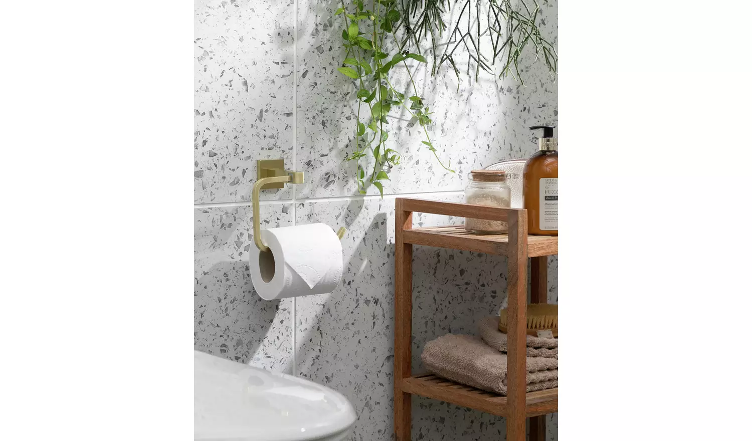 Habitat Toilet Roll Holder - Brushed Gold