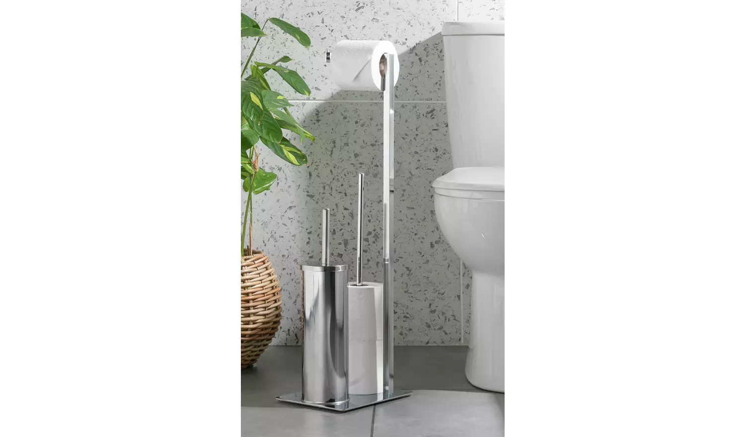 Habitat 3-in-1 Toilet Roll Holder - Chrome