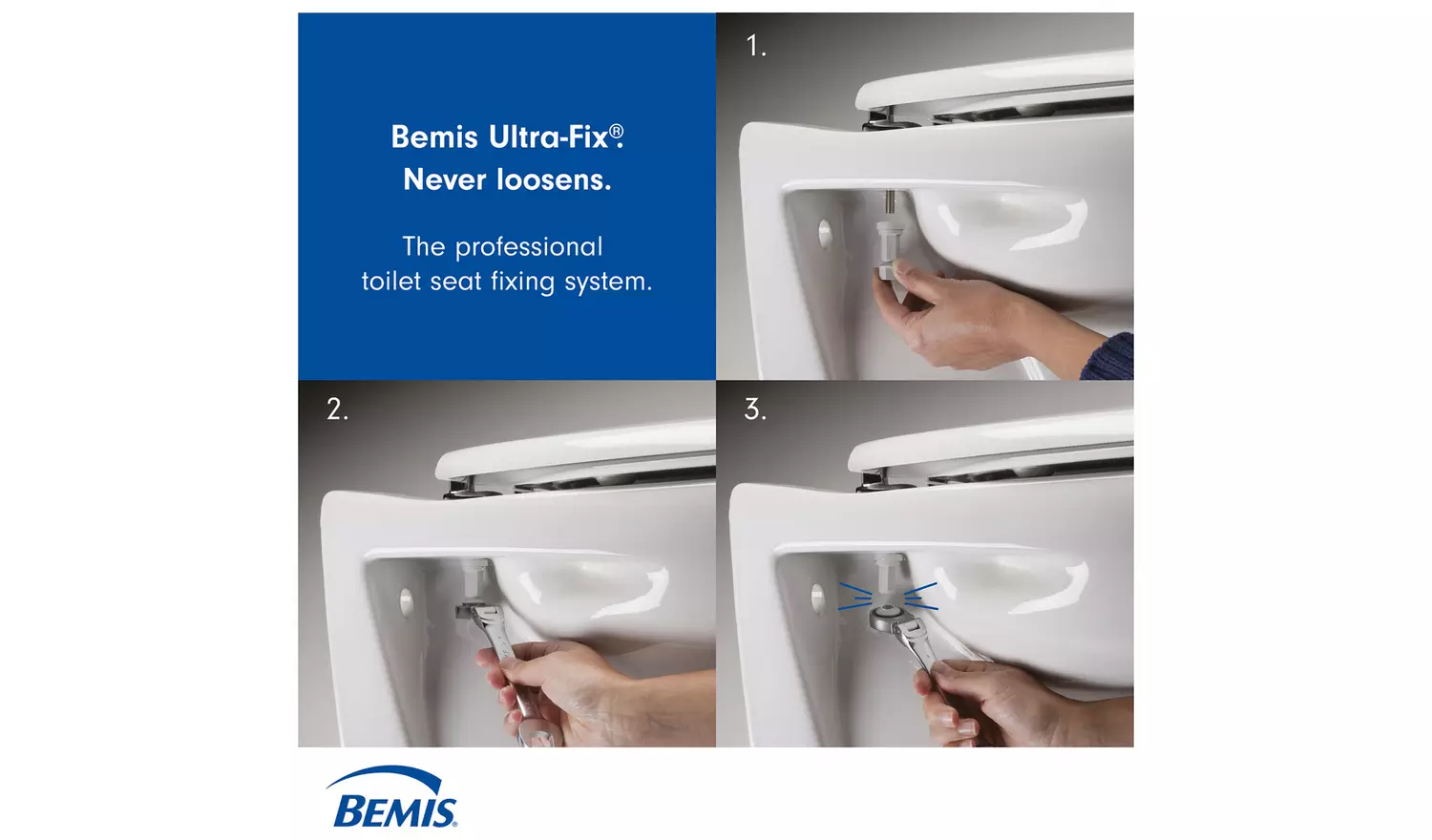Bemis Buxton Toilet Seat with Ultra-Fix - White