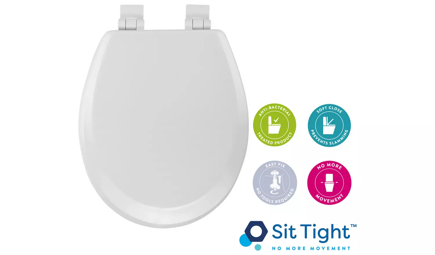 Croydex Carron Moulded Wood Toilet Seat - White
