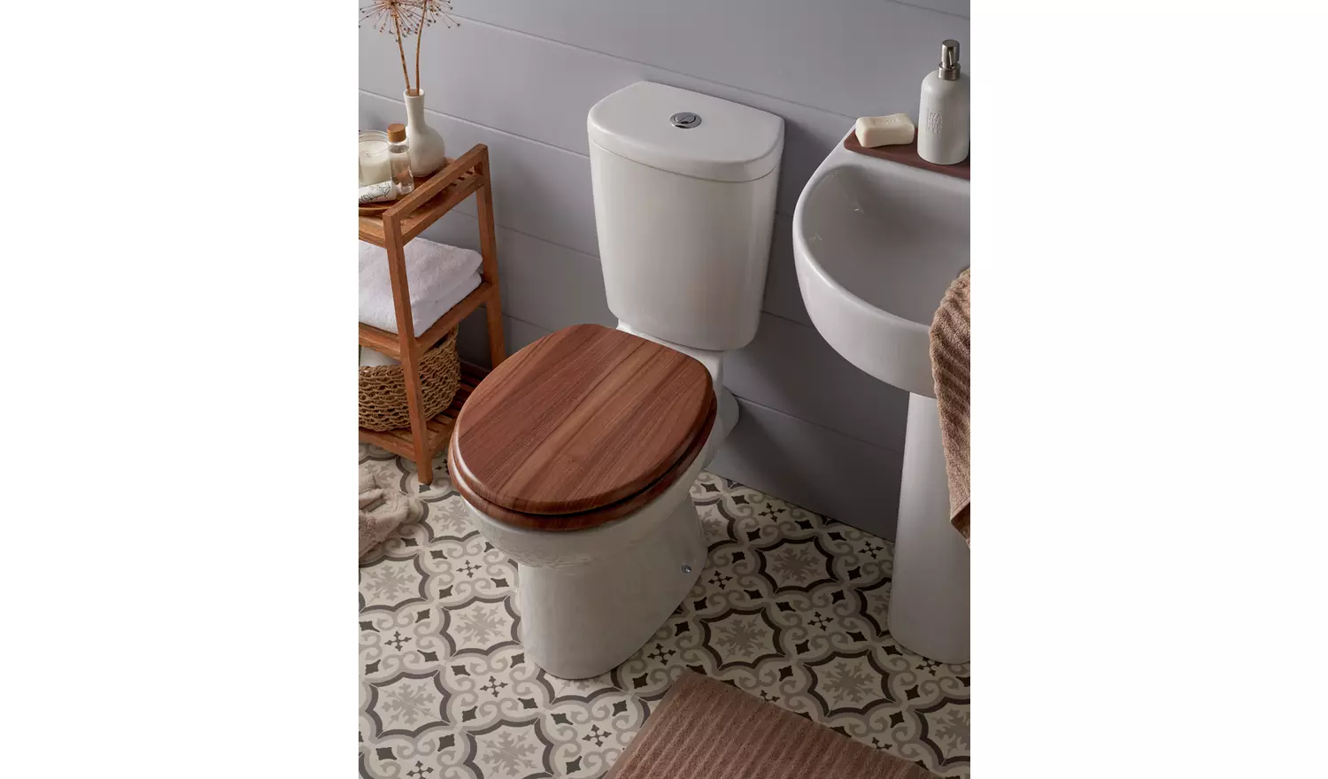 Argos Home Wood Effect Toilet Seat - Brown