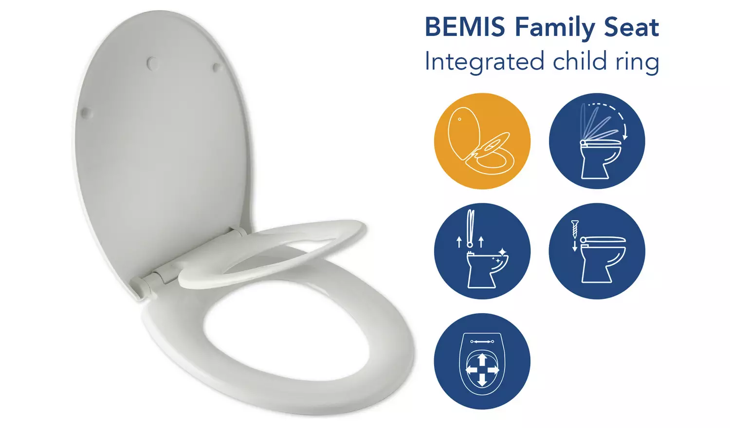 Bemis Reybridge Family 2-in-1 Toilet Seat - White