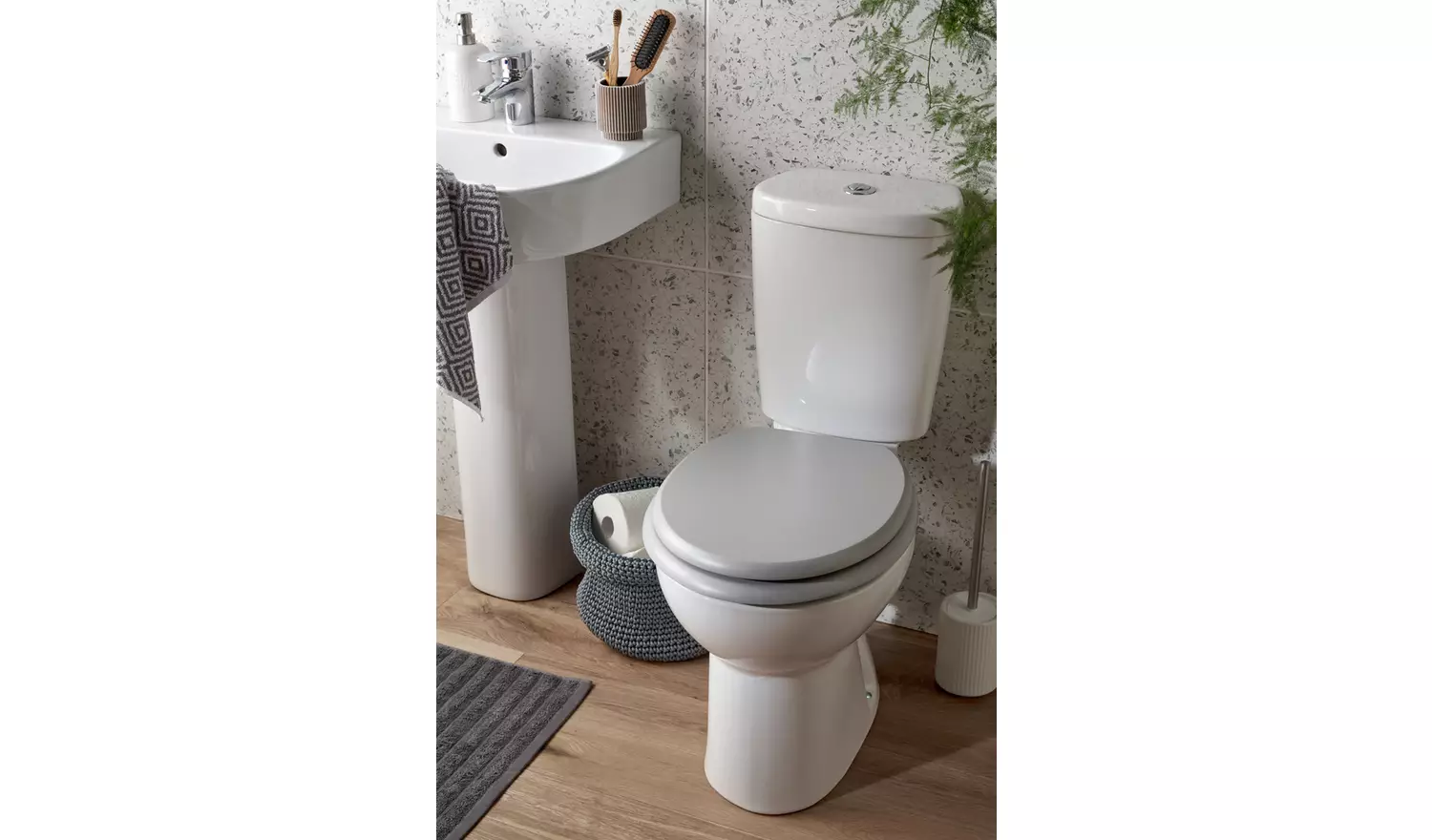 Argos Wood Slow Close Pine Toilet Seat -Grey
