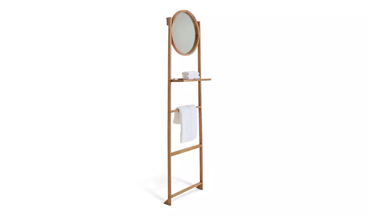 Habitat Free Standing Towel Ladder and Mirror - Natural