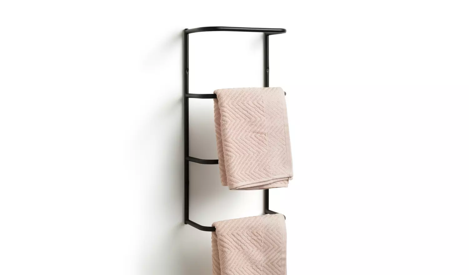 Habitat Wall Mountable Towel Holder - Matt Black