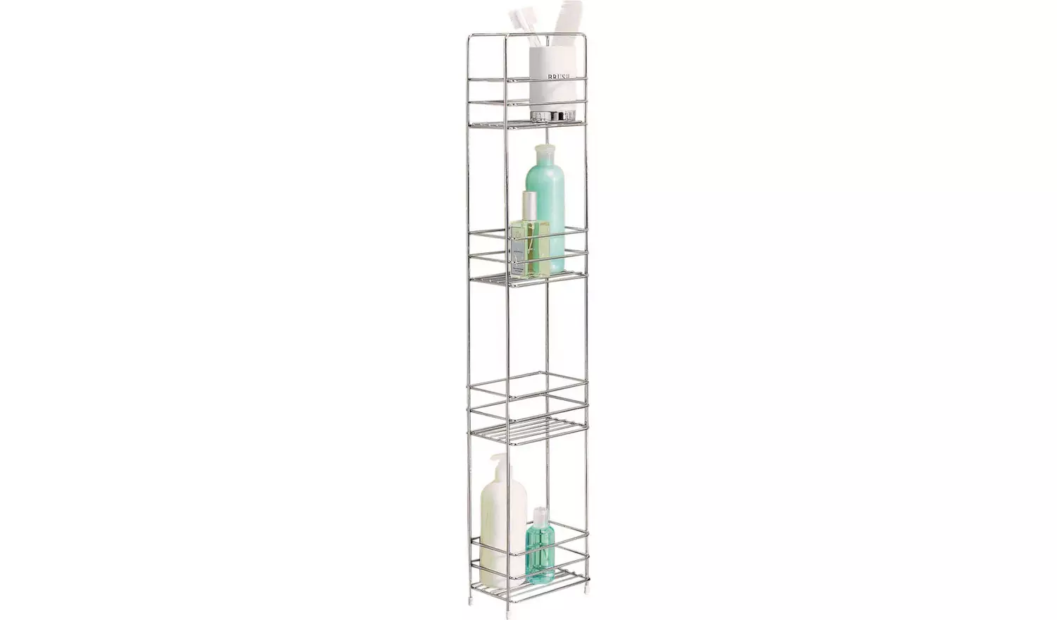 Argos Home 4 Tier Bathroom Storage Shelf Unit - Chrome