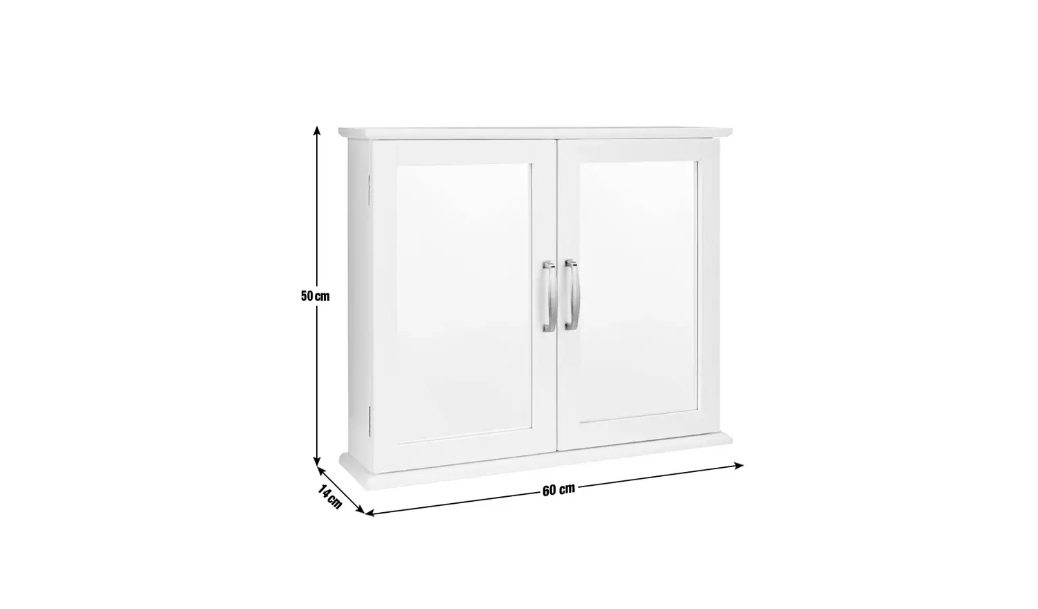 Argos Home Tongue & Groove 2 Door Mirrored Cabinet - White