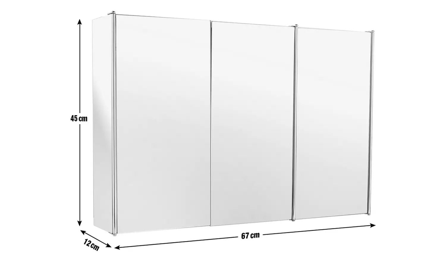 Argos Home Stainless Steel 3 Door Mirrored Cabinet
