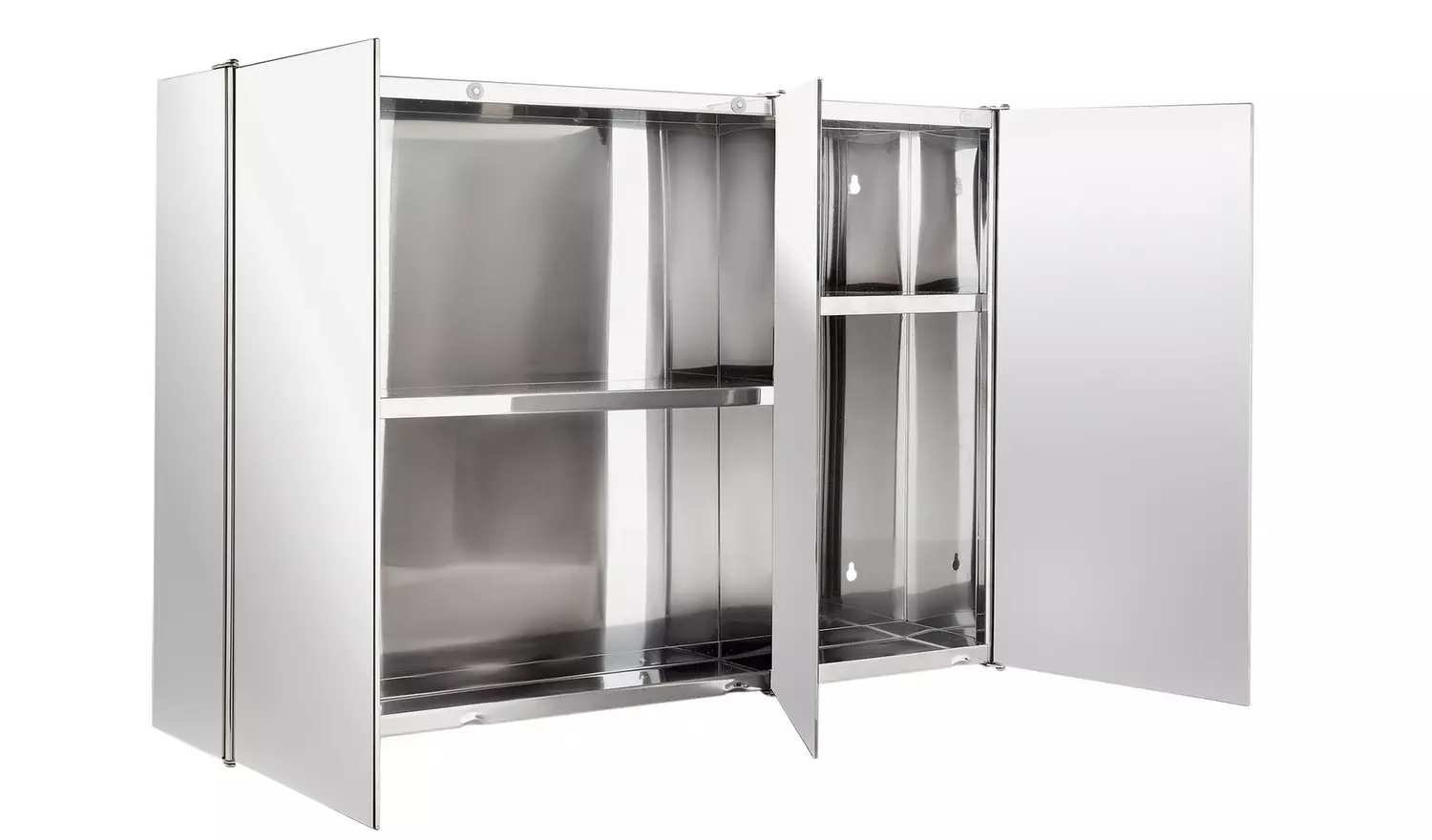 Argos Home Stainless Steel 3 Door Mirrored Cabinet