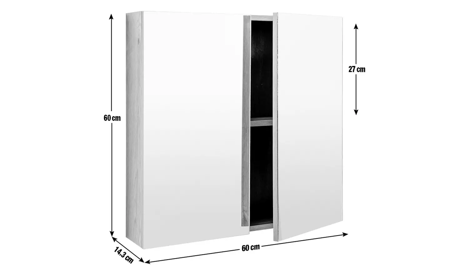 Argos Home Loft Living 2 Door Mirrored Cabinet - Oak