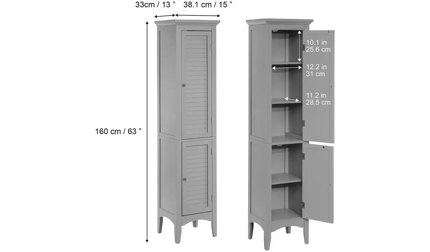 Teamson Home Glancy Tallboy - Grey