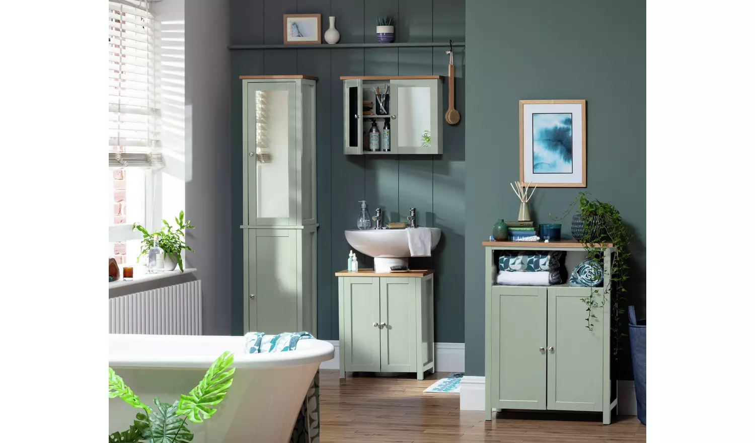 Argos Home Livingston Double Unit - Sage Green
