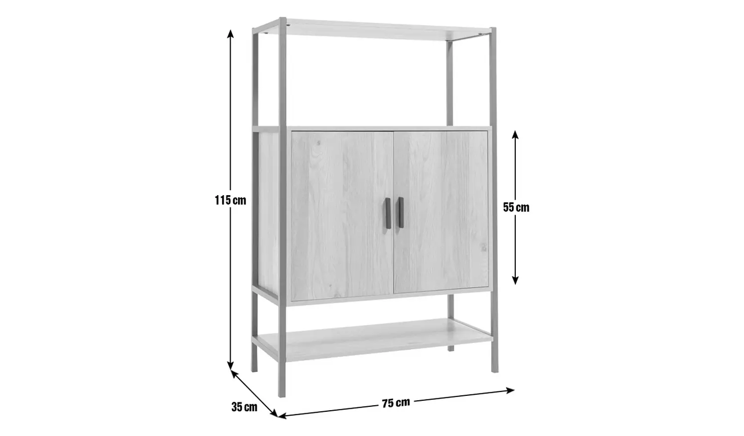Argos Home Loft Living 2 Door Cabinet - Oak