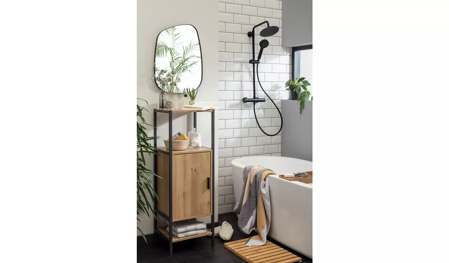 Argos Home Loft Living 1 Door Cabinet - Oak