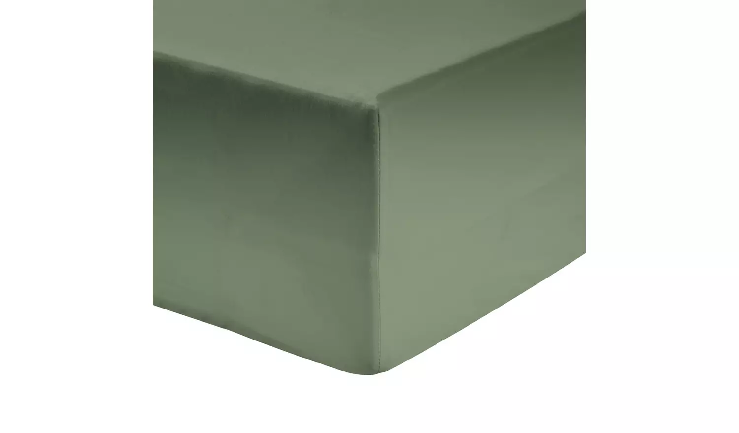 Habitat Cotton Rich 180 TC Plain Green Fitted Sheet - Single