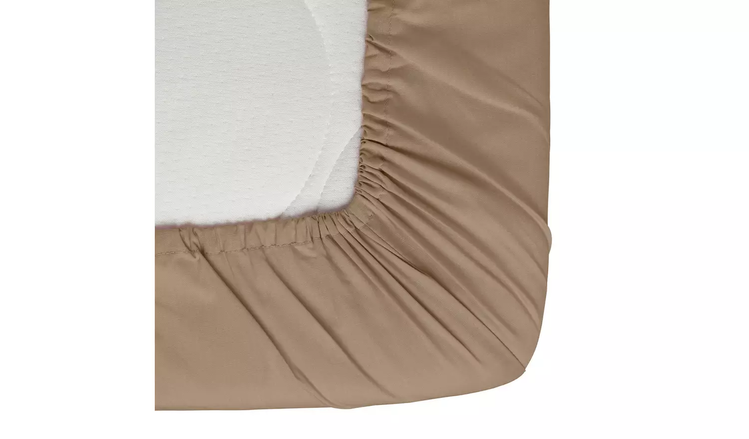 Habitat Cotton Rich 180 TC Taupe Fitted Sheet - Single