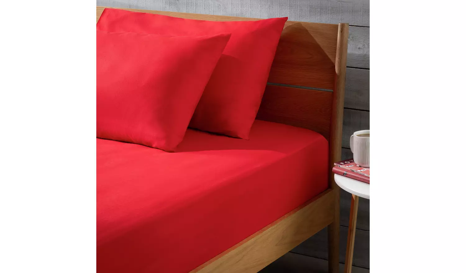 Habitat Soft and Cosy Brushed Cotton Red Fitted Sheet - KS