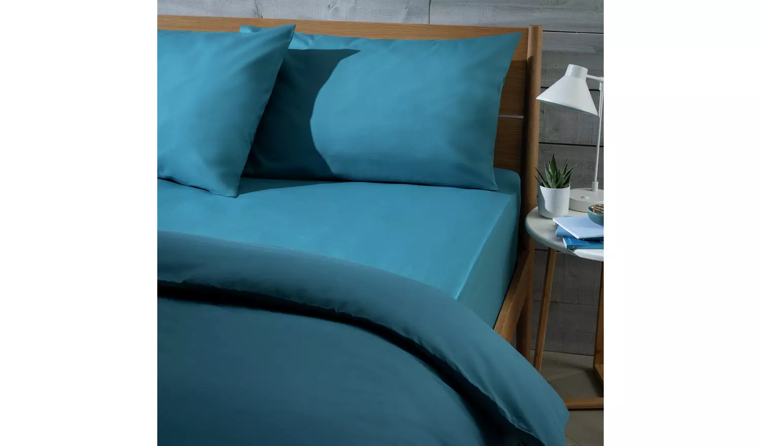 Habitat Cotton Rich 180 TC Petrol Fitted Sheet - King size