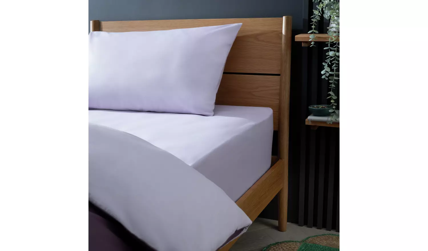 Habitat Polycotton Lilac Fitted Sheet - Single