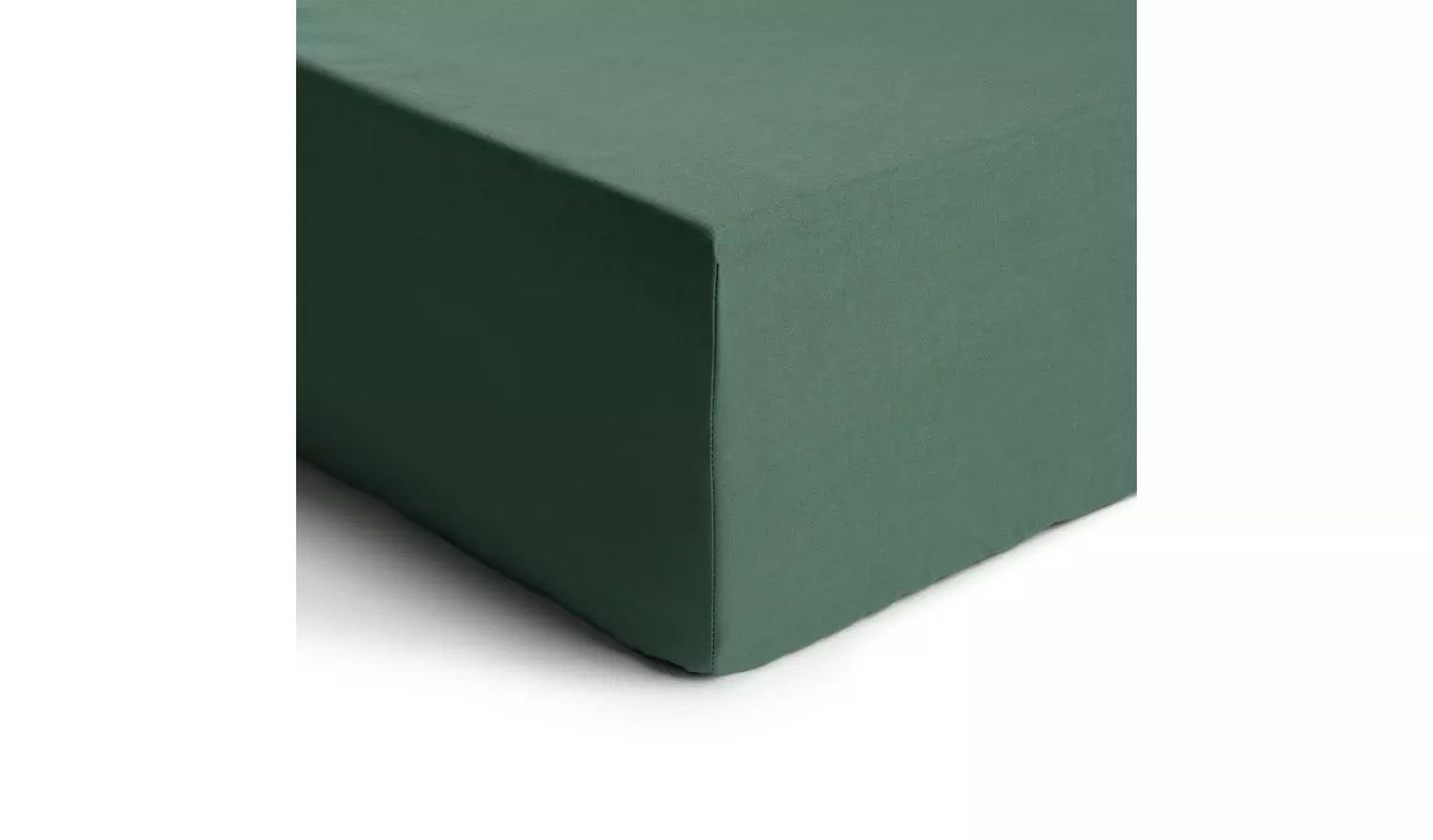 Habitat Cotton Rich 180 TC Leaf Green Fitted Sheet - Double