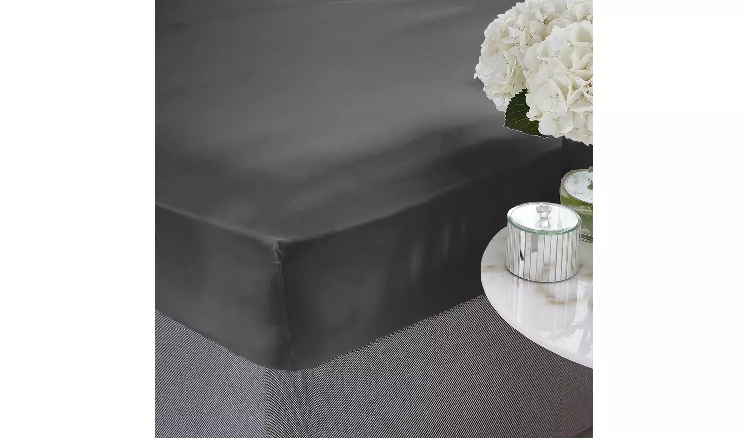 Silentnight Supersoft Plain Charcoal Fitted Sheet - Double
