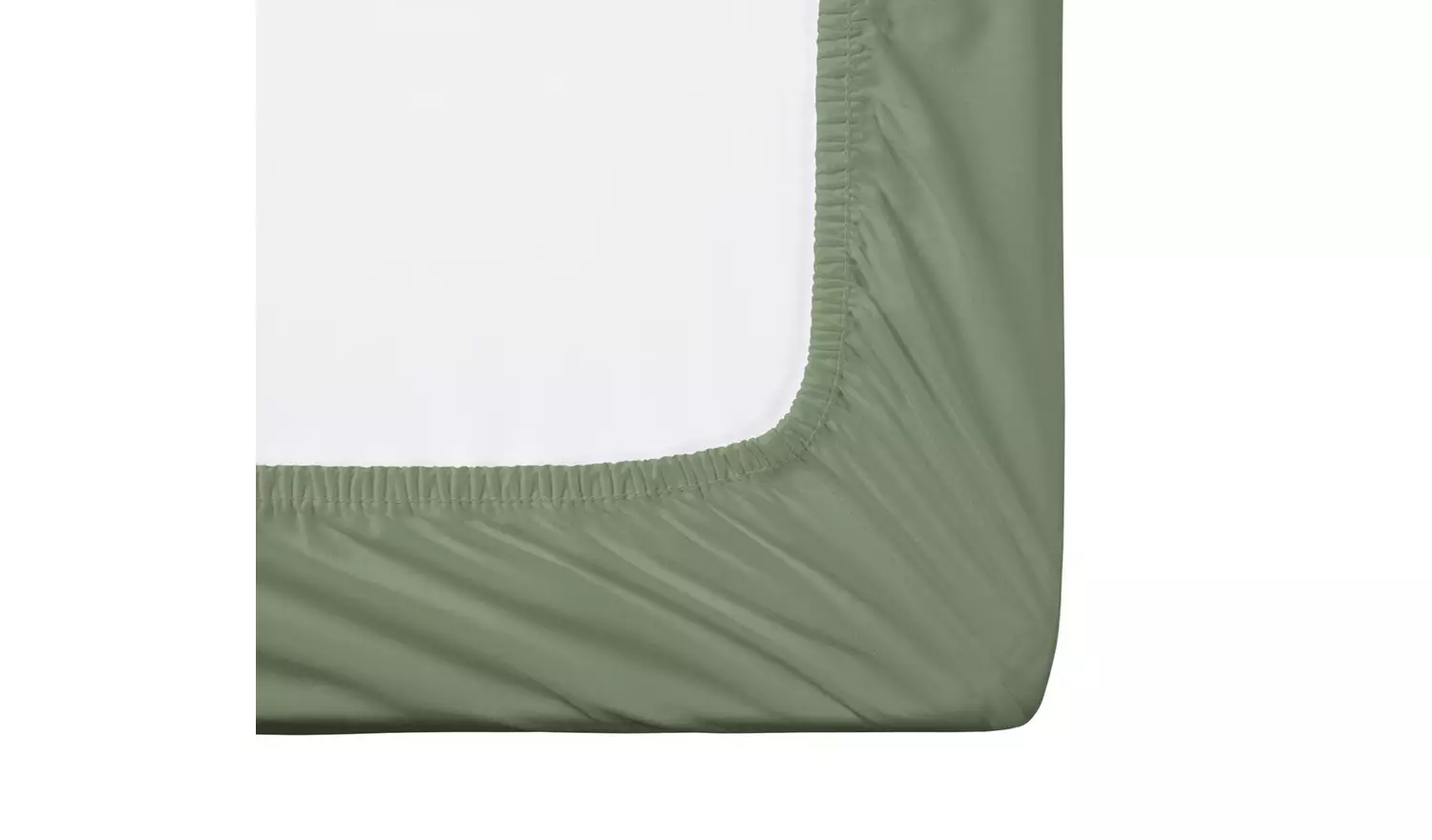 Habitat Cotton Rich 180 TC Plain Green Fitted Sheet - King