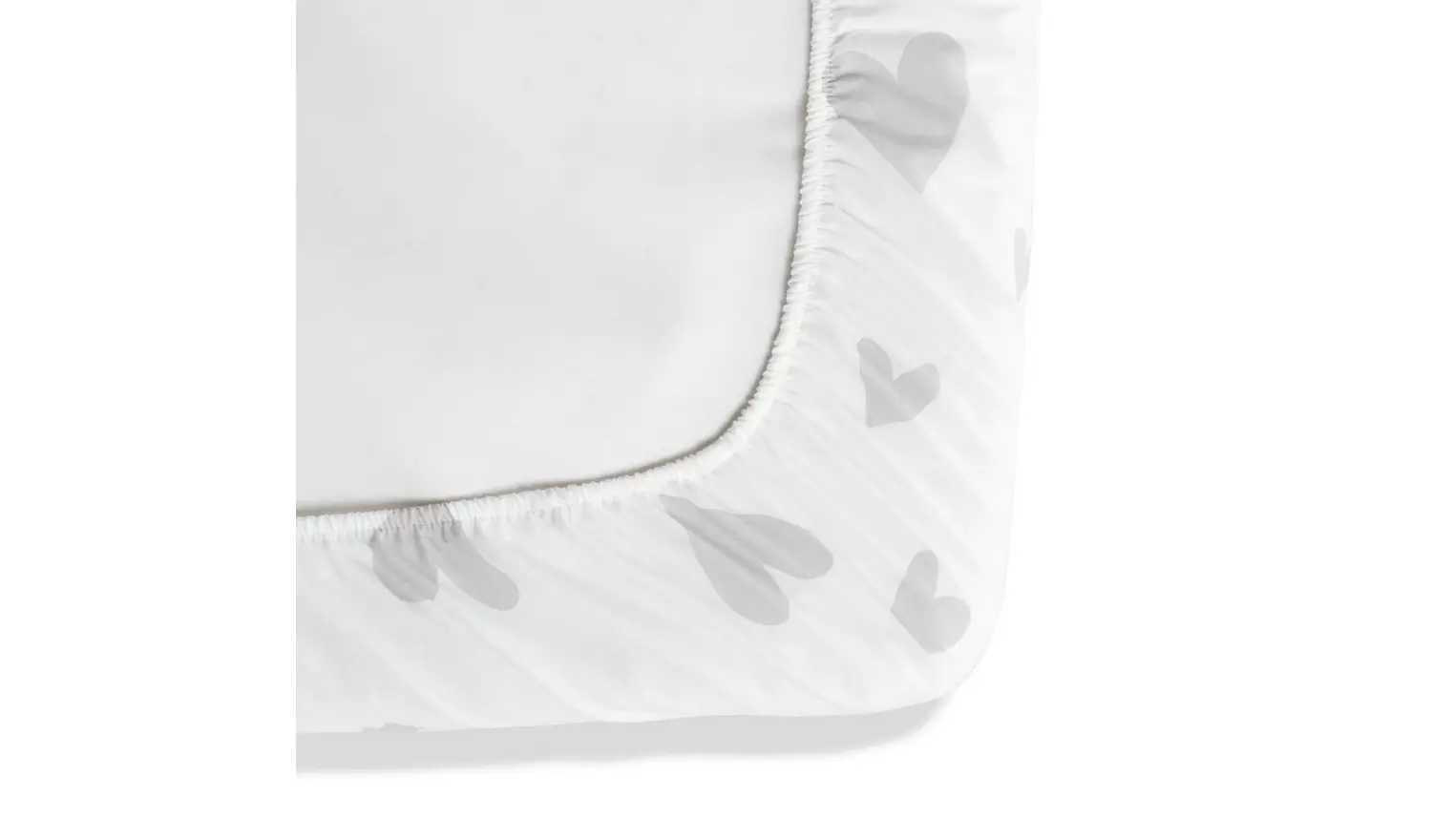 Habitat Hearts Printed White Fitted Sheet - King size