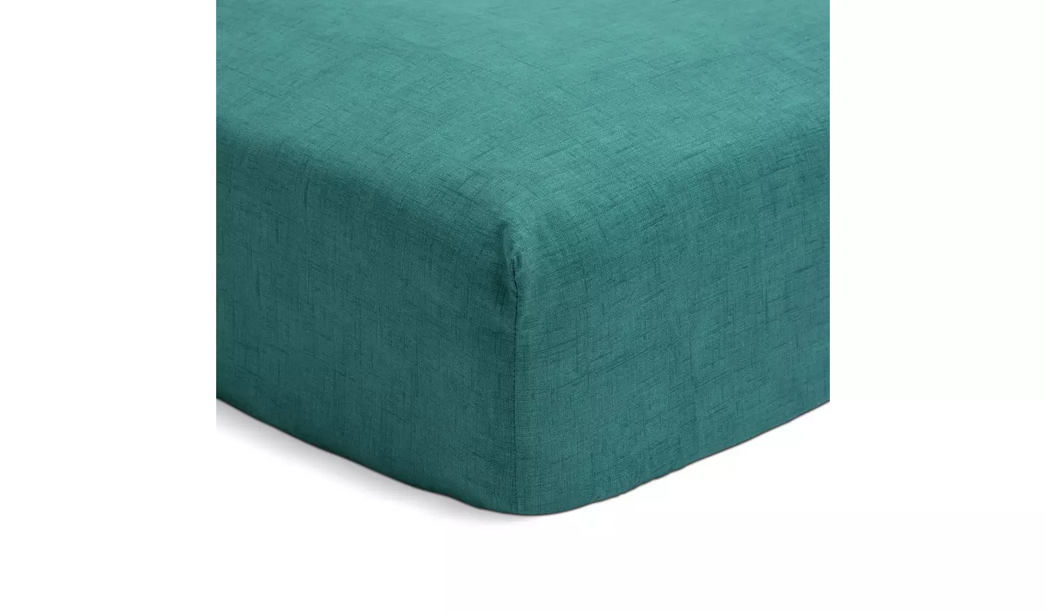 Habitat Texture Printed Teal Fitted Sheet - Single