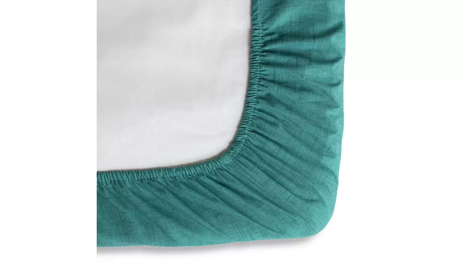 Habitat Texture Printed Teal Fitted Sheet - Single