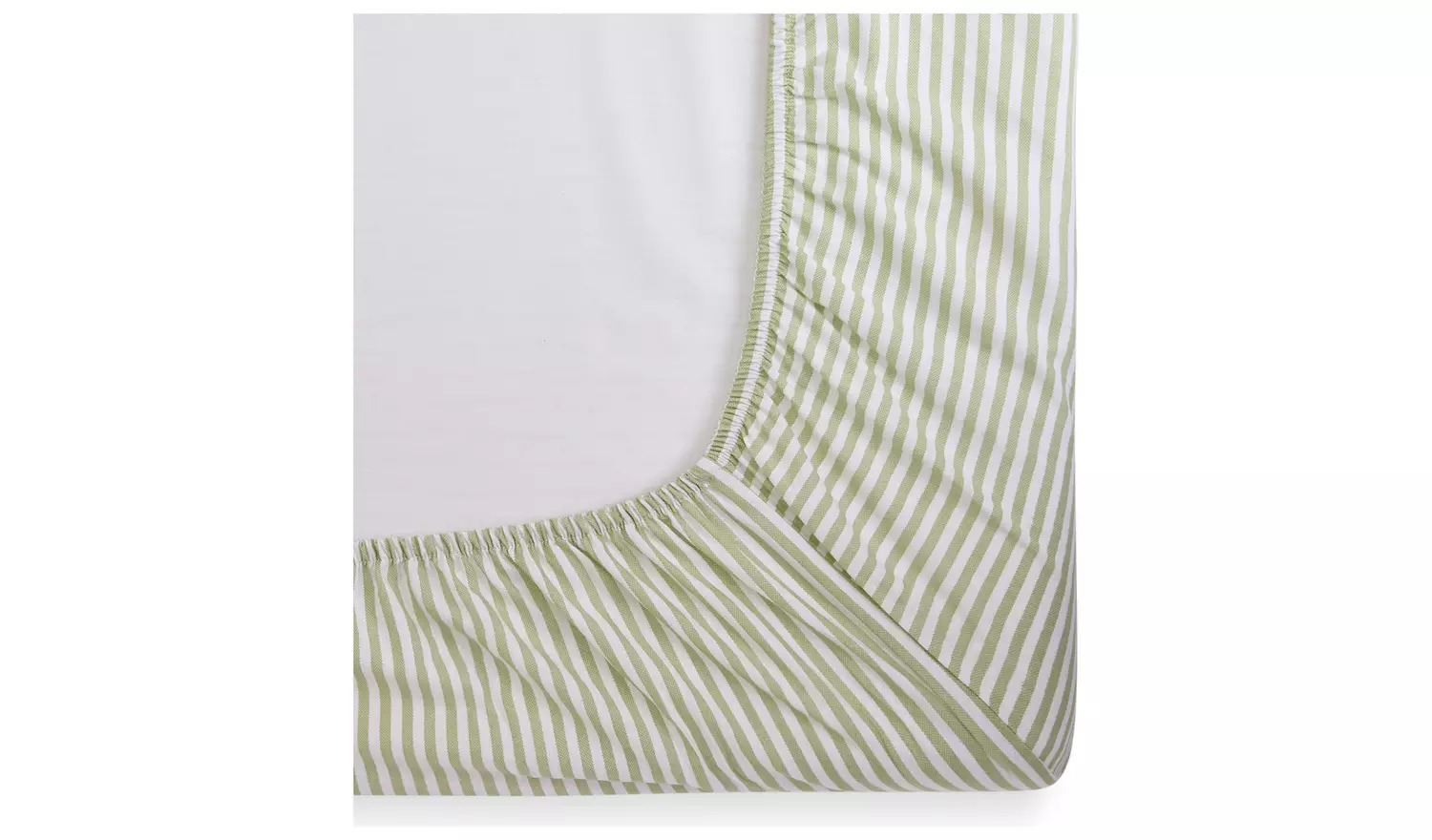 Habitat Green Stripe Printed Fitted Sheet - Double
