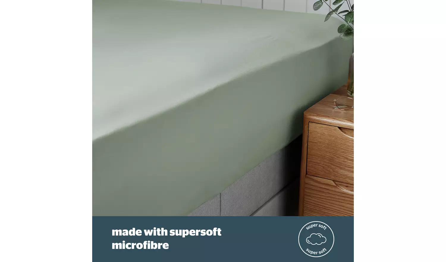 Silentnight Supersoft 28cm Sage Green Fitted Sheet - Single