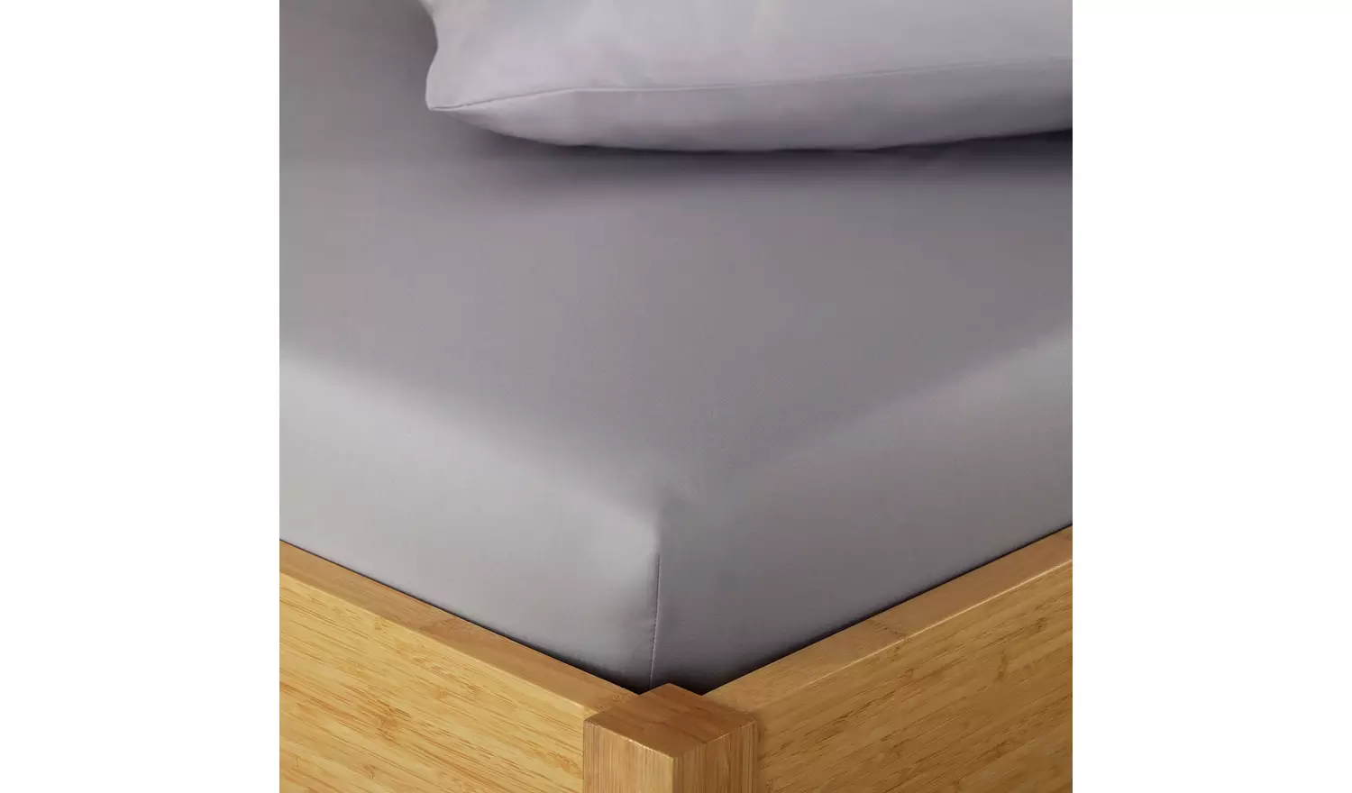 Home Essentials Soft Touch Grey Fitted Sheet - Double