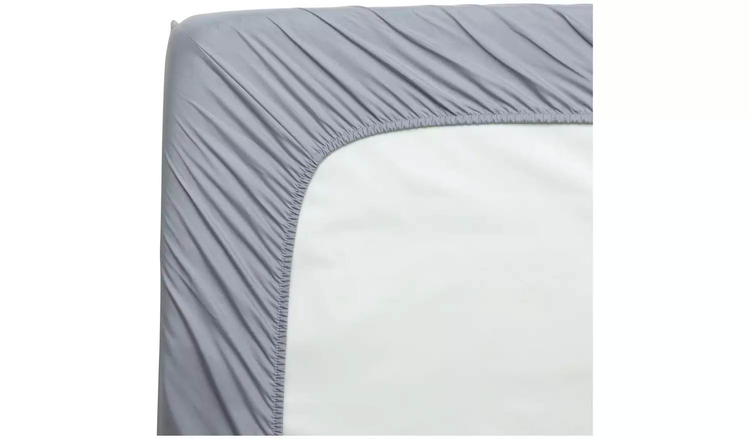 Home Essentials Soft Touch Grey Fitted Sheet - Double