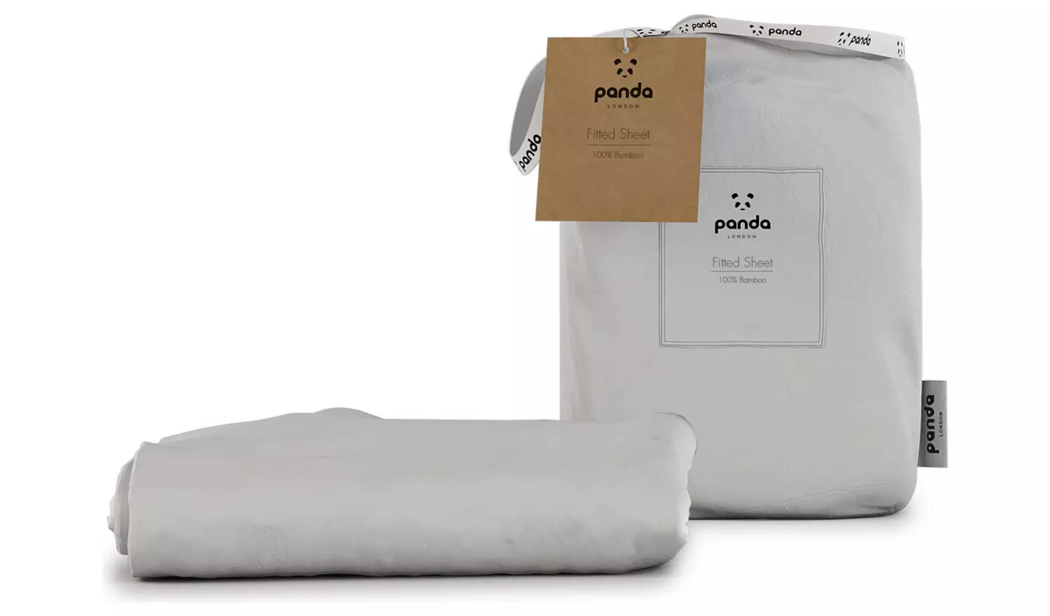 Panda London Bamboo 320 TC White Fitted Sheet - Single