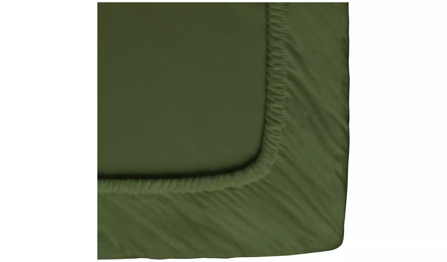 Habitat Cotton Brushed Plain Green Fitted Sheet - Double