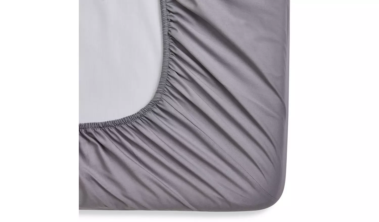 Habitat Polycotton Extra Deep Grey Fitted Sheet - Double