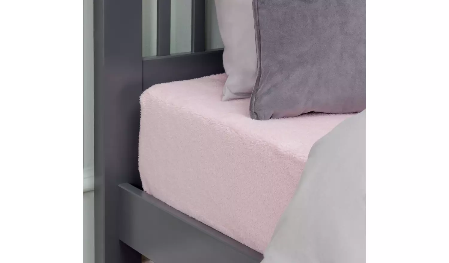 Argos Home Fleece Pale Pink Fitted Sheet - Superking
