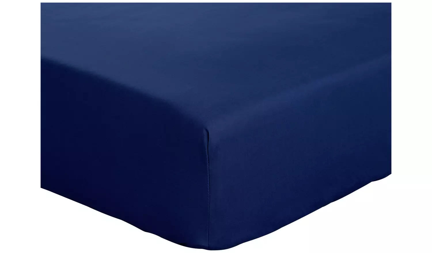 Habitat Cotton Rich 180 TC Plain Navy Fitted Sheet - Single