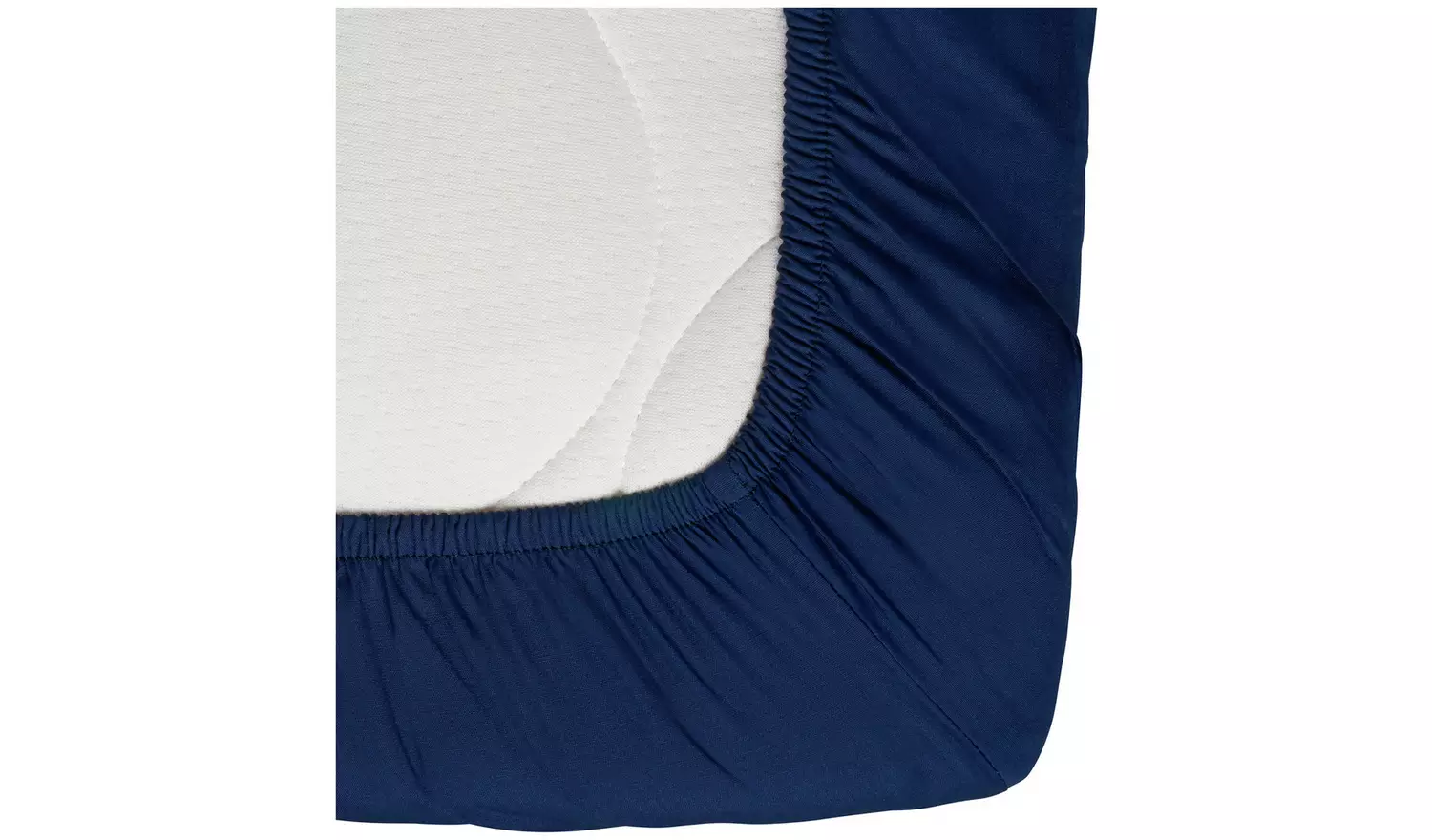 Habitat Cotton Rich 180 TC Plain Navy Fitted Sheet - Single